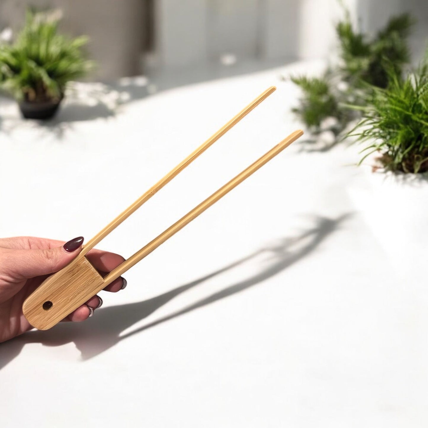 sustainable, zero waste, earth - friendly, plastic - free 10" Bamboo Sleek Tong - Bamboo Switch