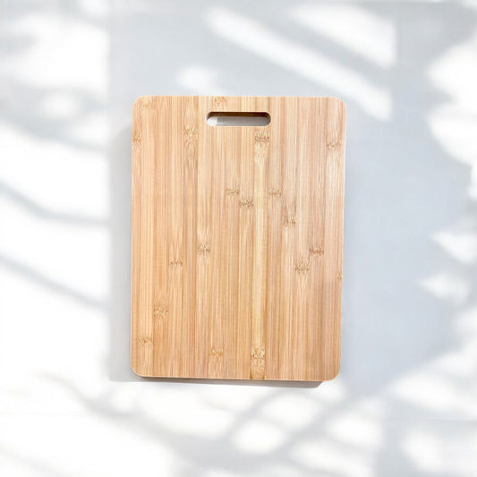 sustainable, zero waste, earth - friendly, plastic - free 16" Bamboo Cutting Board with Handle - Bamboo Switch