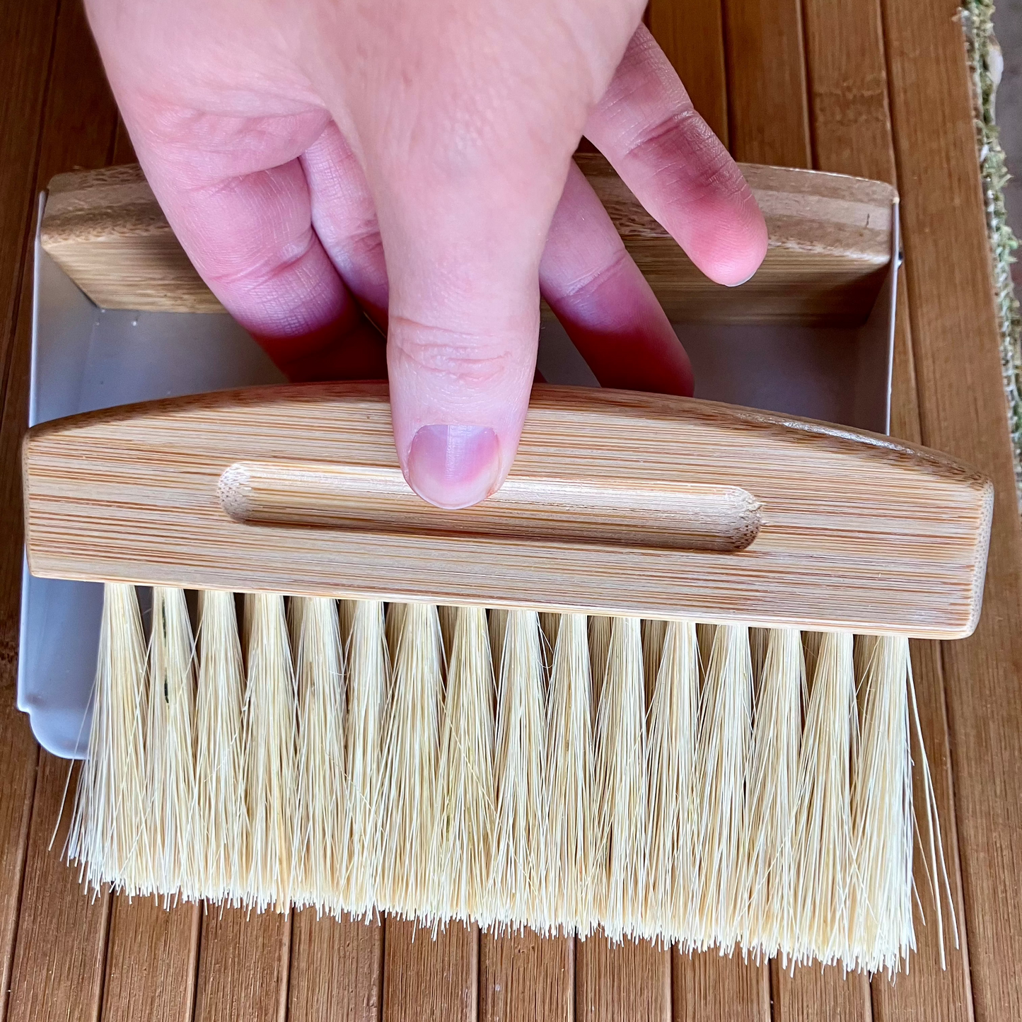 Bamboo Dust Pan With Brush