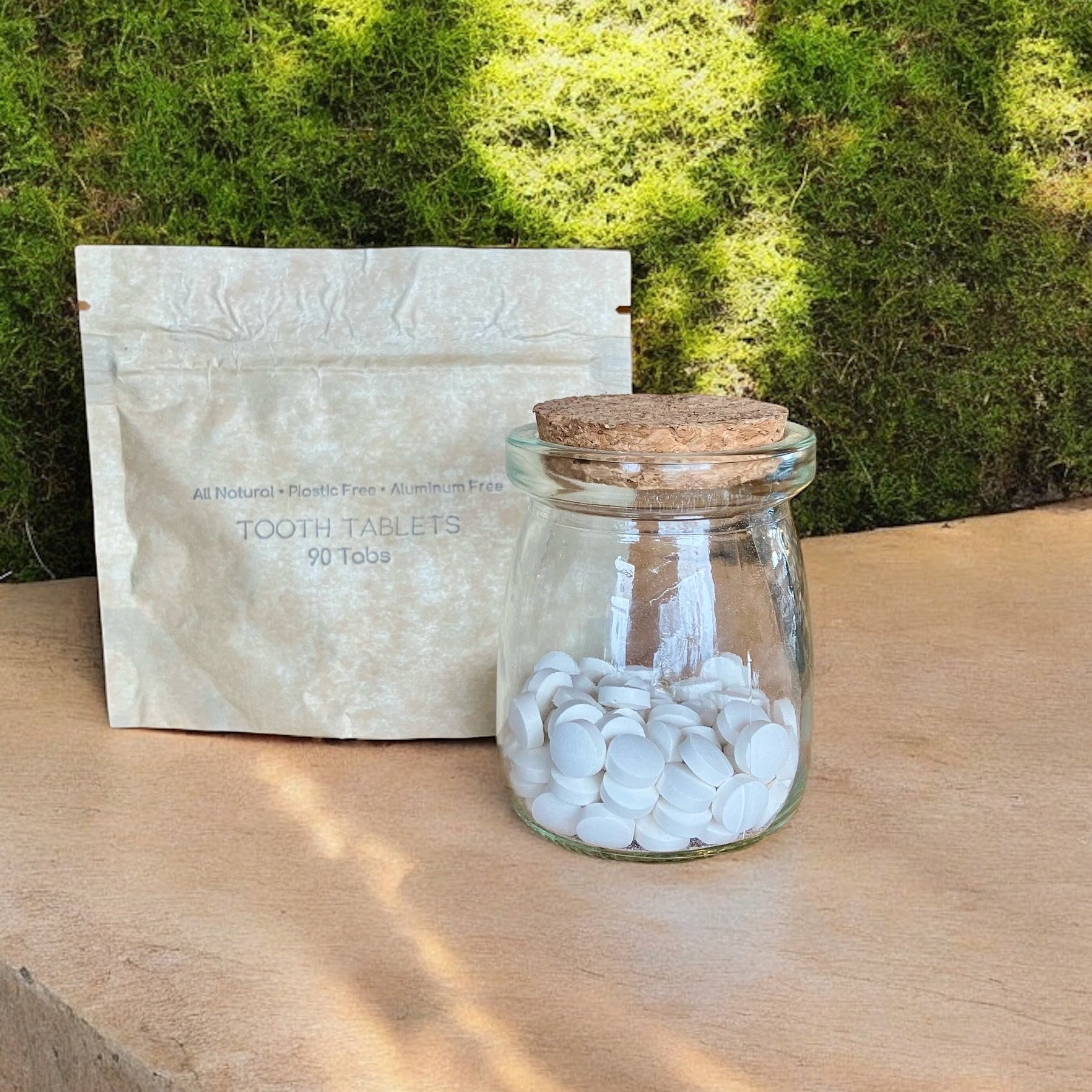 sustainable, zero waste, earth - friendly, plastic - free All Natural Tooth Tablets | 90ct in Glass Jar - Bamboo Switch