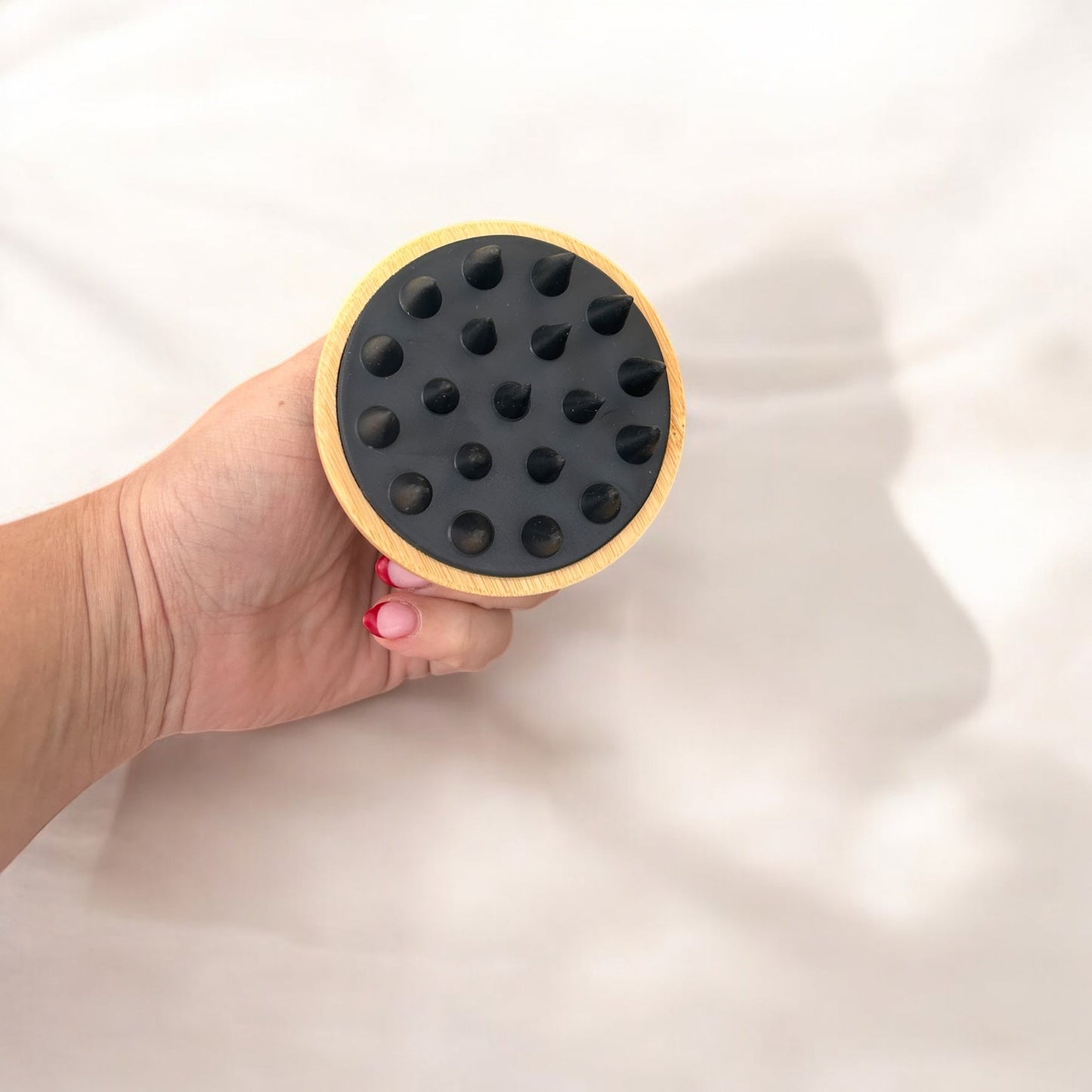 sustainable, zero waste, earth - friendly, plastic - free Bamboo and Silicone Scalp and Body Massager - Bamboo Switch