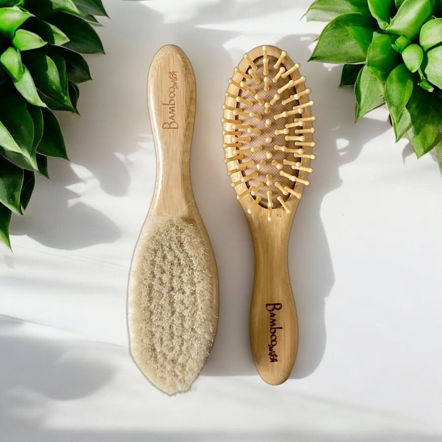 sustainable, zero waste, earth - friendly, plastic - free Bamboo Baby Hairbrush | Bundle - Bamboo Switch