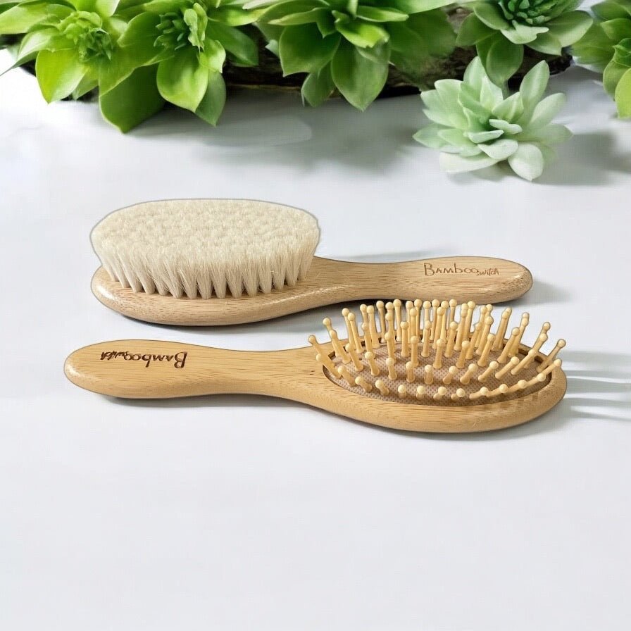 sustainable, zero waste, earth - friendly, plastic - free Bamboo Baby Hairbrush | Bundle - Bamboo Switch