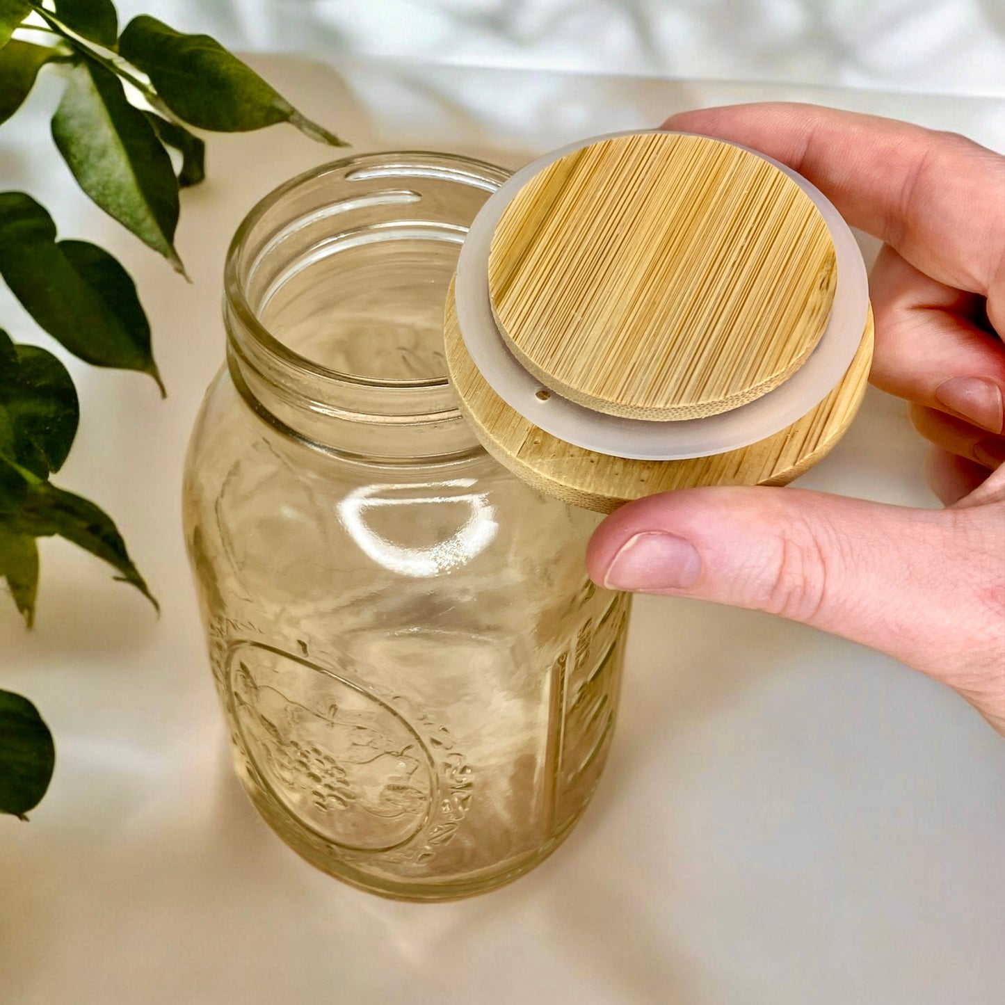 sustainable, zero waste, earth - friendly, plastic - free Bamboo Mason Jar Lids - Bamboo Switch