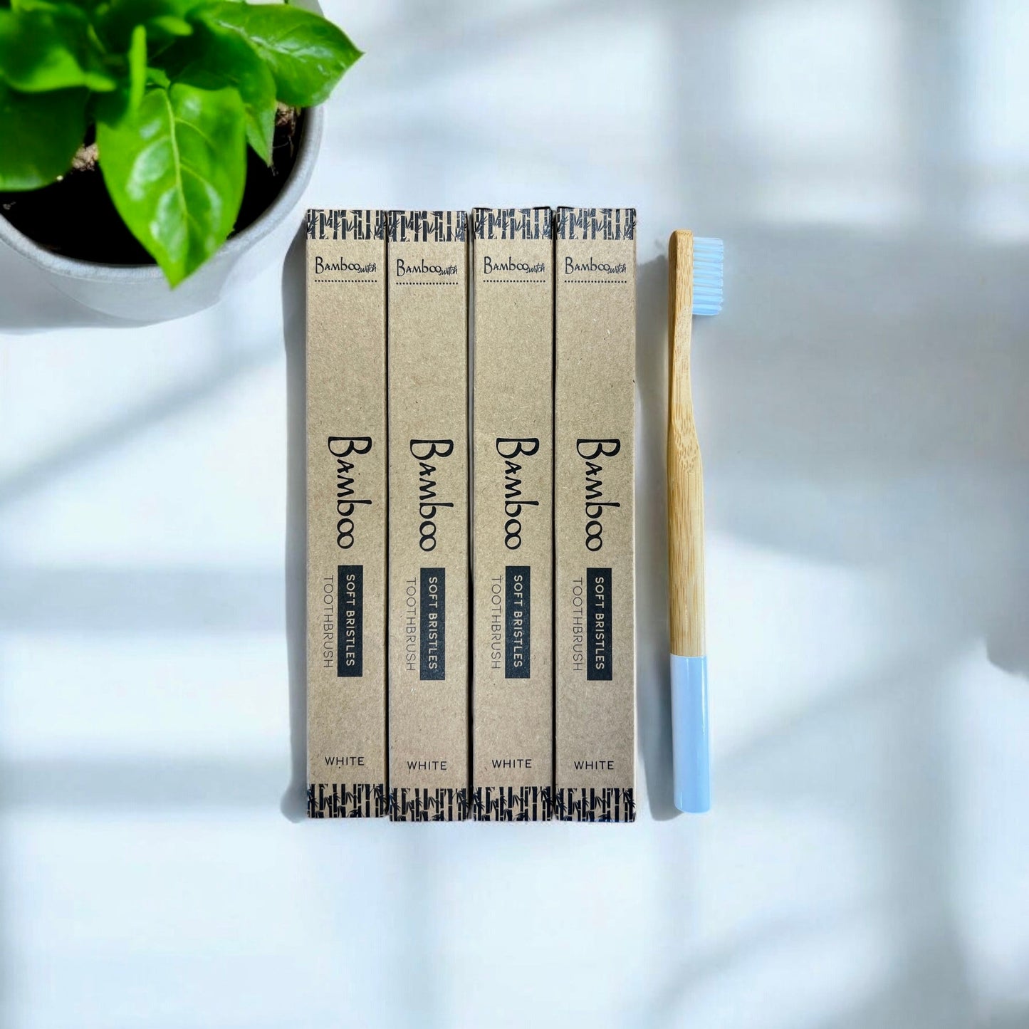 sustainable, zero waste, earth - friendly, plastic - free Bamboo Toothbrush | Round Handle - Bamboo Switch