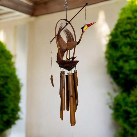 sustainable, zero waste, earth - friendly, plastic - free Bamboo Wind Chime - Bird Nest - Bamboo Switch