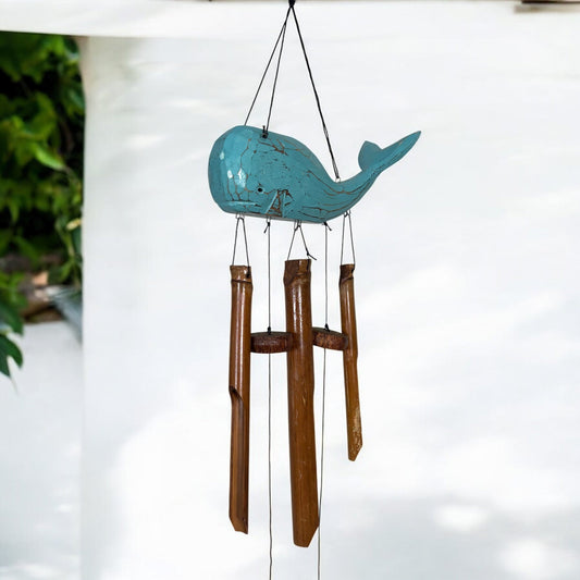 sustainable, zero waste, earth - friendly, plastic - free Bamboo Wind Chime - Blue Whale - Bamboo Switch