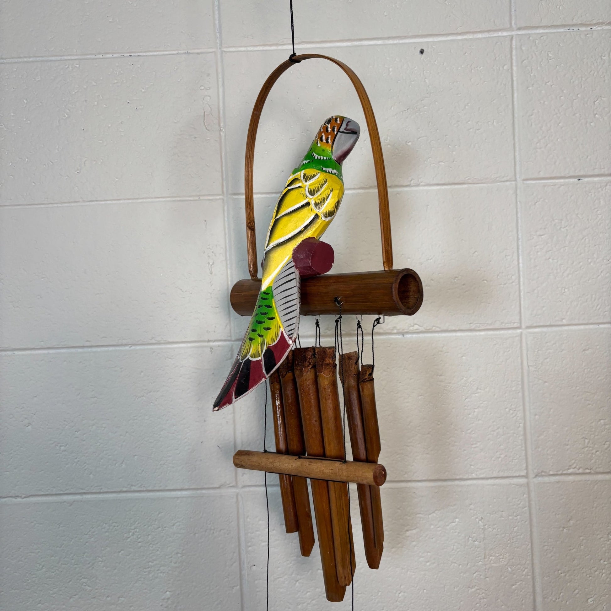 sustainable, zero waste, earth - friendly, plastic - free Bamboo Wind Chime - Green Parrot - Bamboo Switch