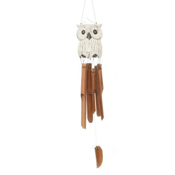 sustainable, zero waste, earth - friendly, plastic - free Bamboo Wind Chime - Owl Head - Bamboo Switch