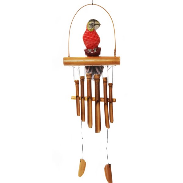 sustainable, zero waste, earth - friendly, plastic - free Bamboo Wind Chime - Red Parrot - Bamboo Switch