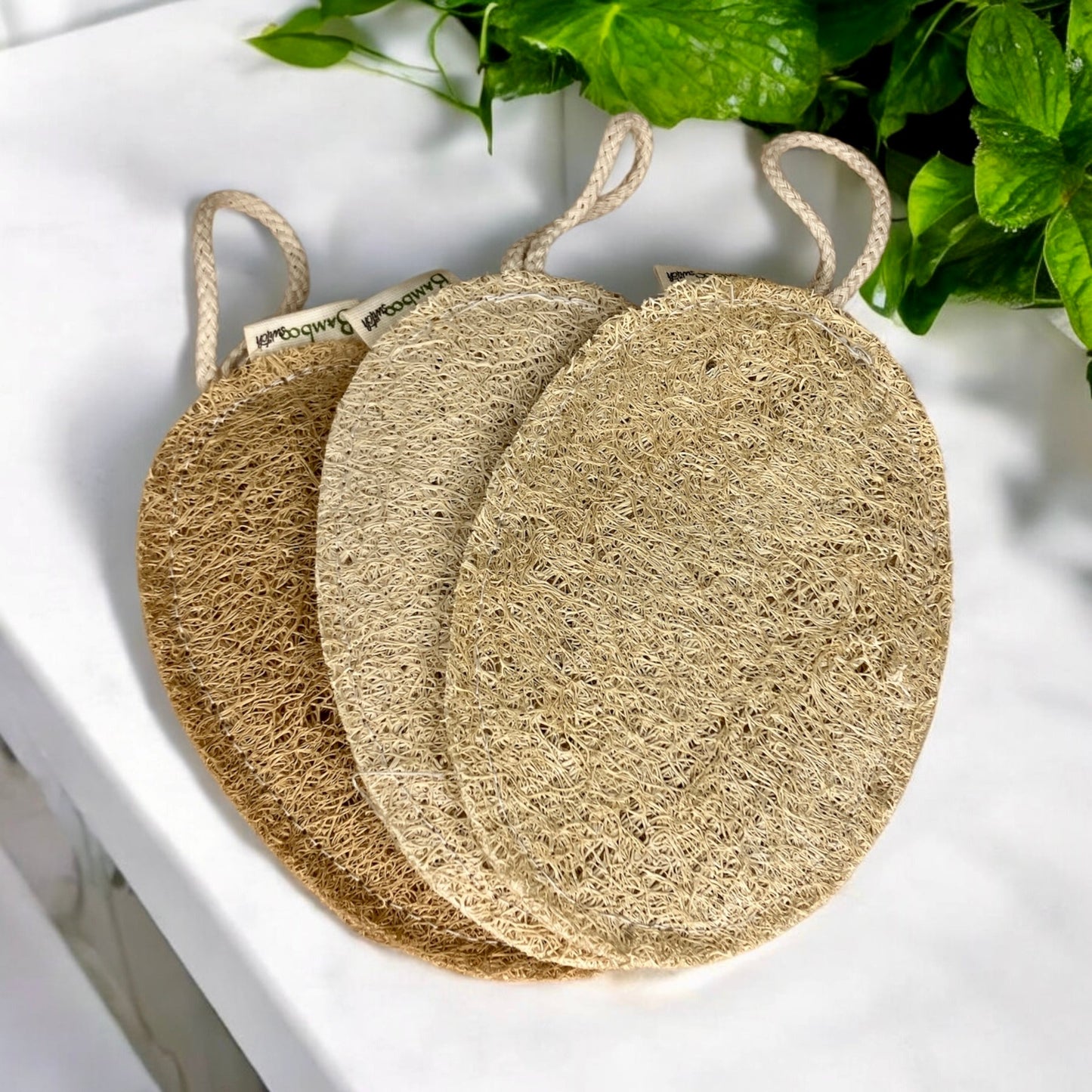 sustainable, zero waste, earth - friendly, plastic - free Exfoliating Loofah | Oval - Bamboo Switch