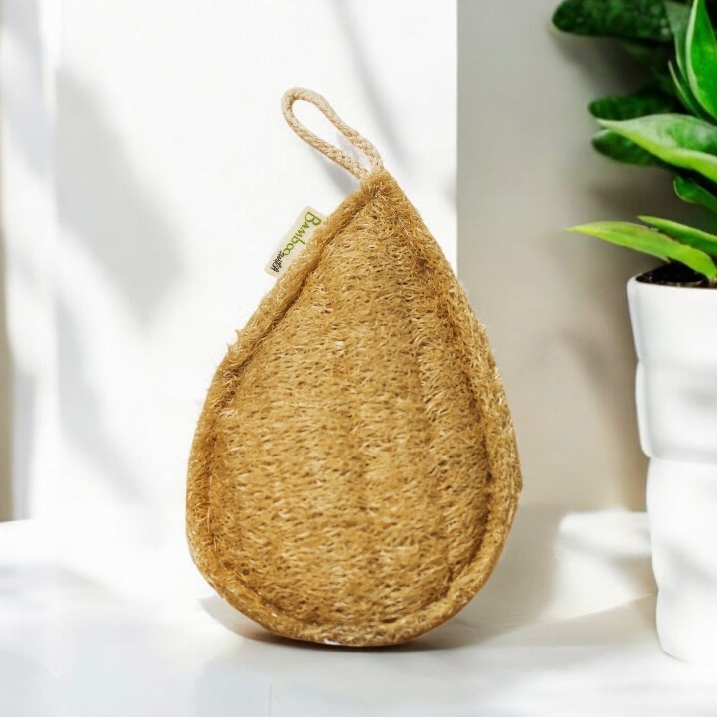 sustainable, zero waste, earth - friendly, plastic - free Exfoliating Loofah | Teardrop - Bamboo Switch