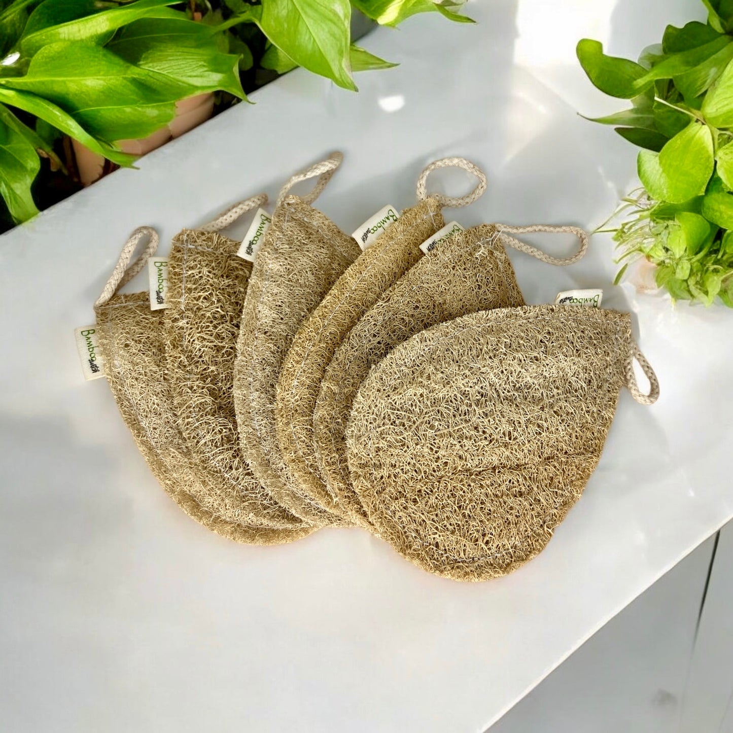 sustainable, zero waste, earth - friendly, plastic - free Exfoliating Loofah | Teardrop - Bamboo Switch