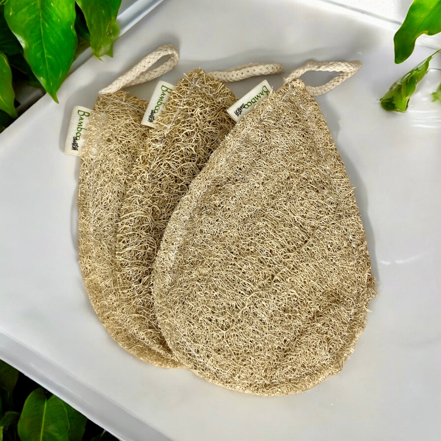 sustainable, zero waste, earth - friendly, plastic - free Exfoliating Loofah | Teardrop - Bamboo Switch