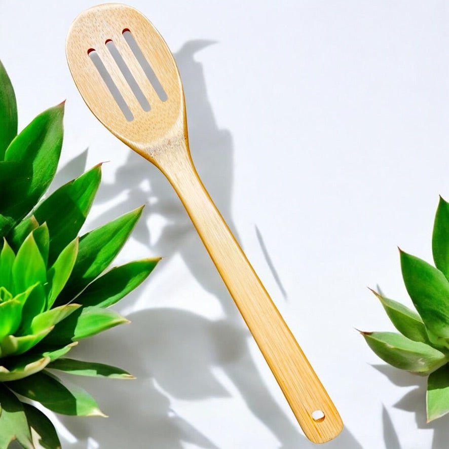 sustainable, zero waste, earth - friendly, plastic - free Slotted Spoon - Bamboo Switch