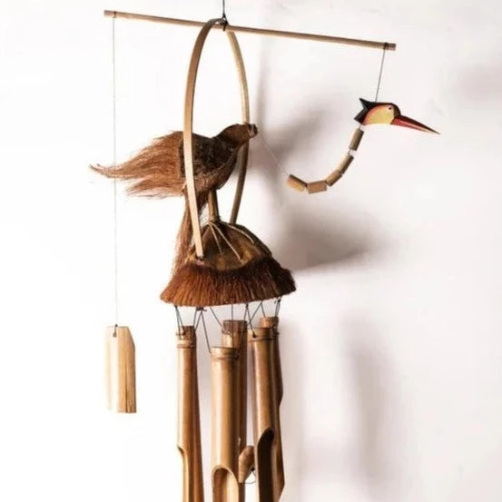 sustainable, zero waste, earth-friendly, plastic-free Bamboo Wind Chime - Bird Nest - Bamboo Switch