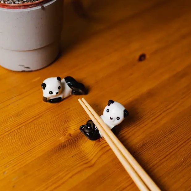 sustainable, zero waste, earth-friendly, plastic-free Panda Chopstick Rest | Set of 2 - Bamboo Switch