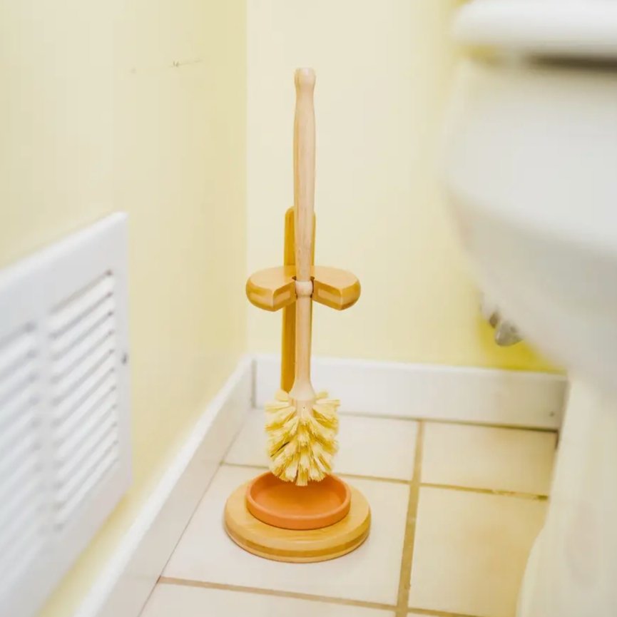 Wooden Toilet Brush with Stand